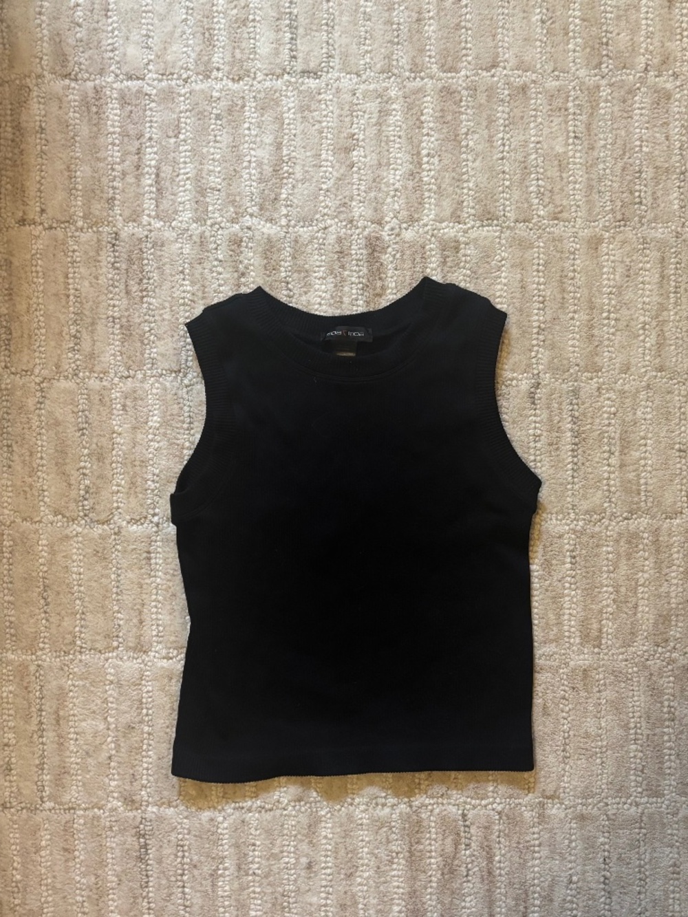 Black Seamless Rib Tank Top
